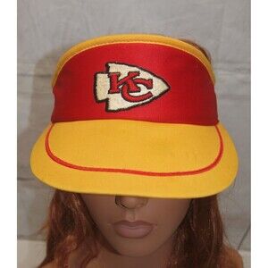 Vintage Kansas City Chiefs NFL Sun Golf Visor Made in USA RARE 70's 80's  Unisex